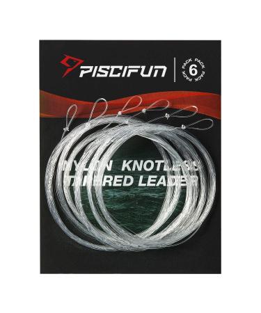 Piscifun Fly Fishing Tapered Leader with Loop-9ft 7.5ft 12ft(6 Pack) 0X 1X 2X 3X 4X 5X 6X 7X 7.5ft-6 pack 5x-3.7lb