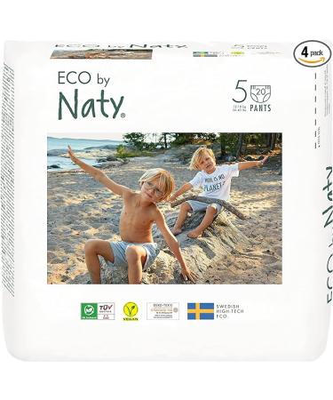 Eco by Naty Pull Ups - Hypoallergenic and Chemical-Free Training Pants Highly Absorbent and Eco Friendly Pull Ups for Boys and Girls - Size (5) 3T-4T (26-40 lbs) â€“ 80 Count