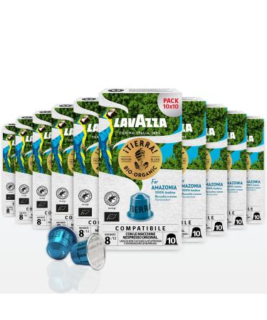 Lavazza Tierra for Amazonia Bio Organic full -bodied espresso with aromas of chocolate and dried fruits 10x10 capsules nespresso compatible tierra for amazonia 10 pieces (10 pack)