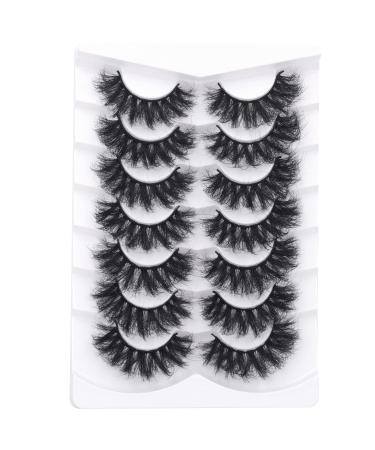 Mink Lashes - PHKERATA 6D Wispy Dramatic False Eyelashes Pack (7 Pairs) - 20MM C Curl Thick Volume for Fluffy, Long and Dramatic Eye Look - Buy Online on SooperMarket.com