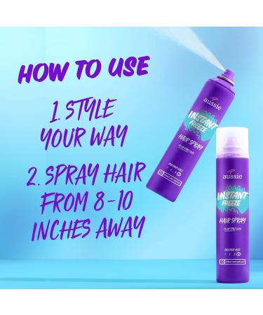 Aussie Instant Freeze Hair Spray for Curly Hair Straight Hair and Wavy Hair 10 oz - Buy Online on SooperMarket.com