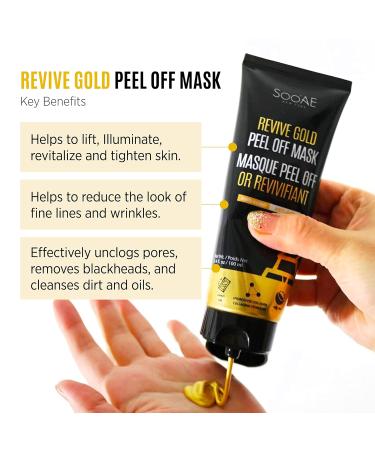 Soo AE Revive Gold Peel Off Mask - Anti-Aging 24K Gold Face Mask for Pore & Blackhead Care | Deep Clean Lifting & Revitalizing 3.4 fl oz - Buy Online on SooperMarket.com