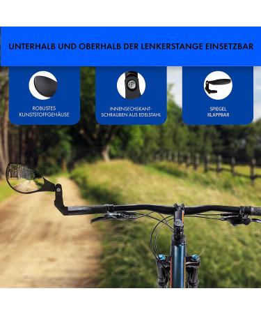 Xirrix Universal Bike Mirror - Premium Handlebar Return Mirror for Bicycles & E-Bikes - Left Side Handlebar End Mirror - Buy Online on SooperMarket.com