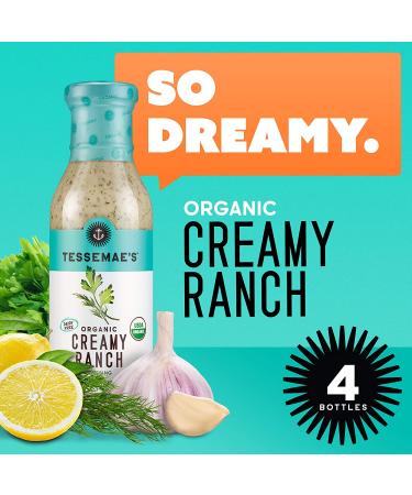 Tessemae's Organic Creamy Ranch Dressing 10 oz. (4-Pack) | Whole30 Certified, Keto Friendly, USDA Organic - Buy Online on SooperMarket.com