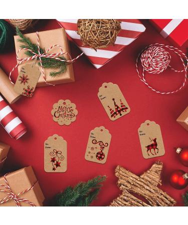 CCINEE Christmas Gift Tags Xmas Kraft Paper Gift Hang Tag Label with Jute Twine for Christmas Gift Wrapping Supply 120pcs Buffalo Plaid - Buy Online on SooperMarket.com