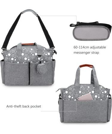 SONARIN Multi-Function Waterproof Baby Changing Bag - Grey | Large Capacity Travel Diaper Bag with Pacifier Holder - Buy Online on SooperMarket.com