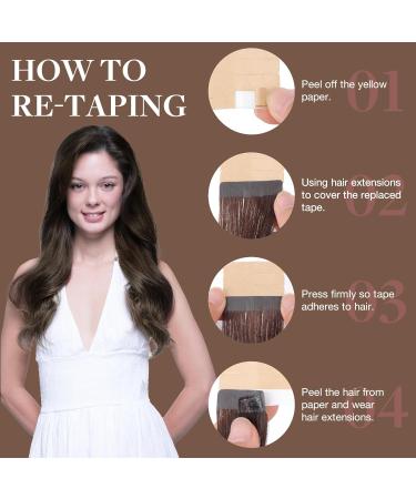 GOO GOO TAPE Extensions - 20pcs Chocolate Brown Real Hair | 40cm 50g Tape-in Hair Extensions #4A - Buy Online on SooperMarket.com
