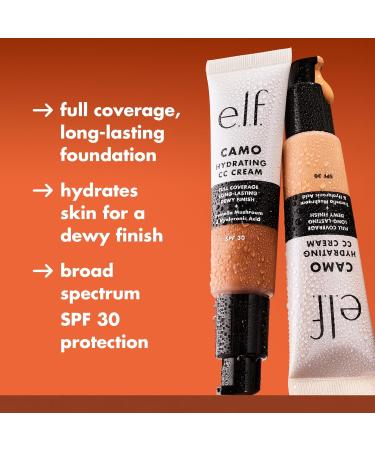 e.l.f. Hydrating Camo CC Cream SPF 30 - Vegan Color Correcting Foundation for Dewy Finish Rich 650 | International Shipping - Buy Online on SooperMarket.com