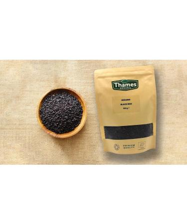 Thames Organic 500g Black Rice - Raw Vegan High Protein GMO-Free - Nutritious & Delicious - No Additives or Preservatives - Buy Online on SooperMarket.com