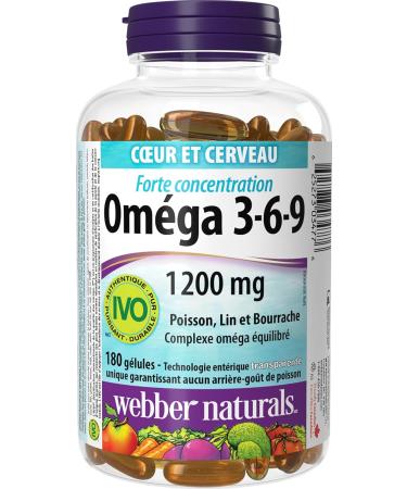 Webber Naturals Glucosamine Chondroitin Triple Strength 90 Tablets & Omega 3-6-9 1 200 mg Fish Oil 180 Clear Enteric No Fishy Aftertaste Softgels Supports Cardiovascular Health and Brain Function - Buy Online on SooperMarket.com