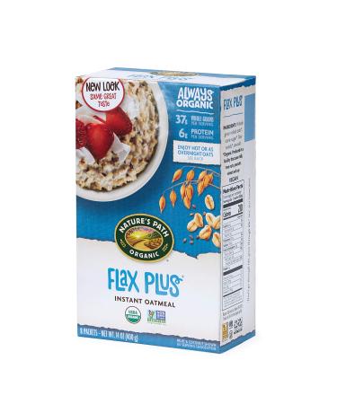 Nature’s Path Flax Plus Instant Oatmeal, Healthy, Organic, 8 Pouches per Box, 14 Ounces (Pack of 6) Flax Plus 14 Ounce (Pack of 6)