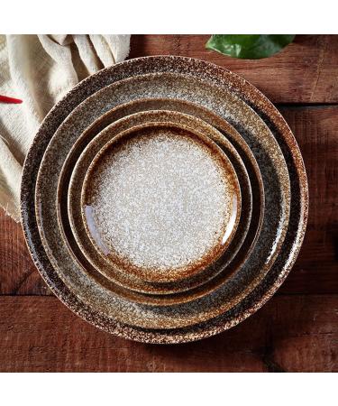 Serving Plates 6/7/8inch Dinner Plate Round Japanese Ceramic Tableware Dessert Dish Dishware Porcelain Dinnerware Kitchen Porcelain Serving Dishes for Appetizer Dinner and Desserts (Color : D Siz 8 in D - Buy Online on SooperMarket.com