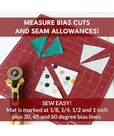 Madam Sew 12x12 Rotating Self Healing Cutting Mat for Quilting, Sewing & Crafts | 360 Rotation, Lockable Non-Slip Base, Accurate Grid & Bias Lines - Buy Online on SooperMarket.com