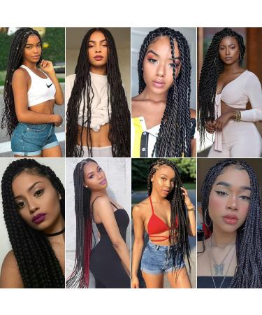 Xusuperb Pre-Stretched Braiding Hair 30 Black - 6 Pack Knotless Extensions | Easy Braids & Calon Yaki Lichen Hair - Buy Online on SooperMarket.com
