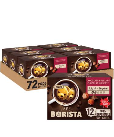 Caf Barista Chocolate Hazelnut 100% Compostable Flavoured Coffee Pods 72 pods (6 x 12 pods)