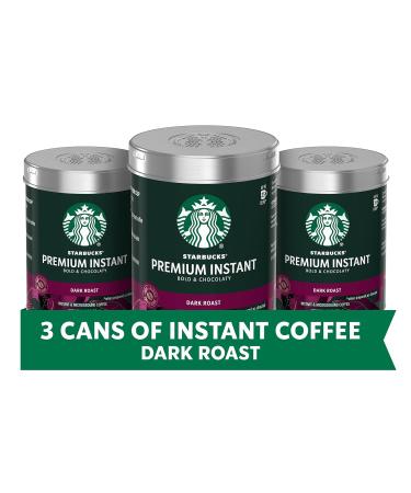 Starbucks Premium Instant Coffee  Dark Roast  100% Arabica  3 Tins (up to 120-cups total)