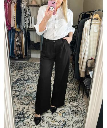 Vetinee High Waisted Wide Leg Dress Pants for Women - XXL Black - Buy Online on SooperMarket.com