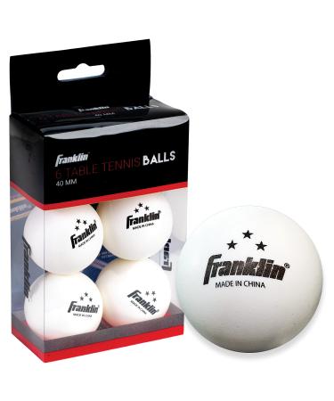 Franklin Sports Ping Pong Balls - 3 Star Official Size + Weight 40mm Table Tennis Balls - Three Star Professional Ping Pong Balls - Durable High Performance Balls - White - 6 Pack