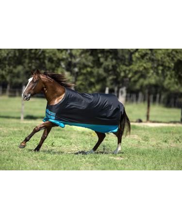 Buy Horseware Mio T/O Lite Turnout Rug - Waterproof Black/Turq | 155cm - International Shipping Available - Buy Online on SooperMarket.com
