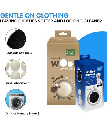 Ultimate Laundry Softener and Pet Hair Removal Balls Set - Wool Dryer Balls for Softening Clothes and Pet Hair Removal - Pack of 2 (6 balls each) - Buy Online on SooperMarket.com