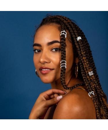 Niuhong 24 Pieces Jewellery Dreadlocks Braids Hair Clips Braiding Hair Cuffs Hair Rings Viking Braids Loc Hair Accessories Hair Clips Braids Accessories Women and Girls (Silver) - Buy Online on SooperMarket.com