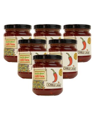 South Devon Chilli Farm | Fresh Chilli Jam Ideal Condiment for Cheese Meats Eggs & Seafood Gluten Free Vegan Friendly 250g Jar - Case of 6