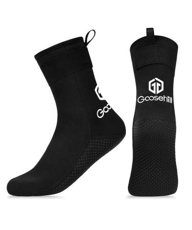 Goosehill Neoprene Dive Socks 3mm Beach Volleyball Sand Soccer Socks Wetsuit Fin Socks for Snorkeling Kayaking Hiking Black Medium