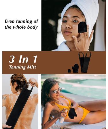 3-in-1 Self Tanning Mitt Applicator Kit with Back Lotion Applicator - Ultra Soft Glove for Self-Tan Application - Buy Online on SooperMarket.com