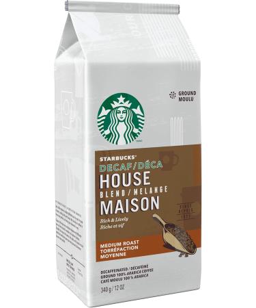 Starbucks Decaf House Blend Ground Coffee Medium Roast 340 Grams (pack of 6) & House Blend Decaf K-Cups Single Serve Keurig Compatible Coffee Pods For Keurig Brewers - 60 Capsules Coffee + K-Cup Pods - Buy Online on SooperMarket.com