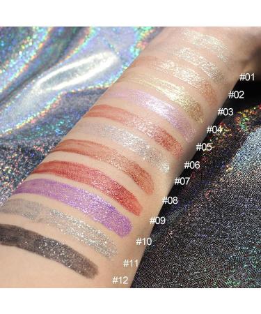 Eyeshadow Liquid - 12 Colors Shimmer Eyeshadow Waterproof Quick-Drying Long Lasting Sparkling Kit for Shiny Makeup Puchen - Buy Online on SooperMarket.com