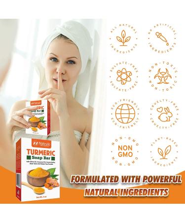 Turmeric Soap Bar for Face & Body - Natural Skin Brightening & Even Tone Formula - Fade Scars, Sun Damage & Age Spots - 4 Oz Bar Soap for All Skin Types - Made in USA - Buy Online on SooperMarket.com