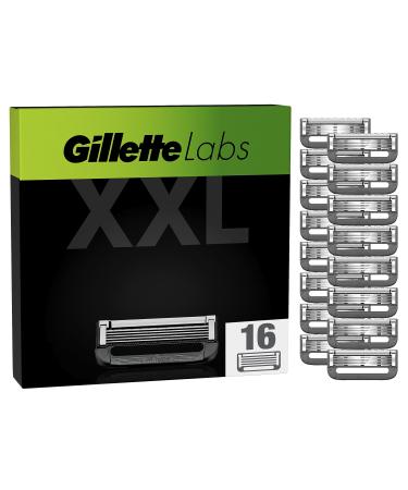 Gillette Labs Razor Blades Men Pack of 16 Razor Blade Refills Compatible with GilletteLabs with Exfoliating Bar and Heated Razor 16 count