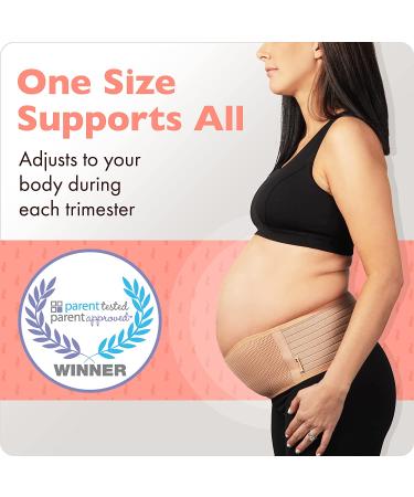 AZMED Maternity Belly Band for Pregnant Women - Pregnancy Support Belt for Abdomen, Pelvic, Waist & Back Pain Relief - Adjustable Maternity Belt for All Stages of Pregnancy & Postpartum - Beige - Buy Online on SooperMarket.com