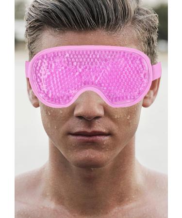 Pink Gel Eye Mask Cooling and Warming Treatment for Tired Puffy Eyes Headaches Hayfever Dry Eyes Reversible Design Silicone Velvet Adjustable Straps - Buy Online on SooperMarket.com