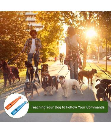 Fannas Dog Whistle Set - 2 Adjustable High-Frequency Whistles for Effective Dog Training | Loud Far-Reaching & Comes with Free Pipe Band - Blue/Orange - Buy Online on SooperMarket.com