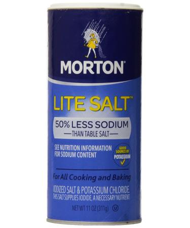 Morton Lite Salt, With Half The Sodium Of Table Salt, 11 oz 11 Ounce (Pack of 1)