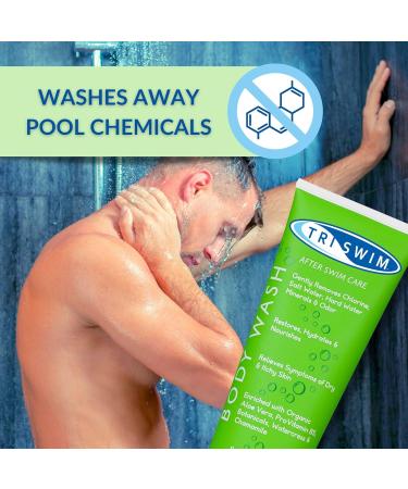 TRISWIM Chlorine Removal Body Wash | After Swim Care | Moisturising Anti-Chlorine Vegan Shower Gel For Swimmers | Apricot & Mango (250ml) - Buy Online on SooperMarket.com
