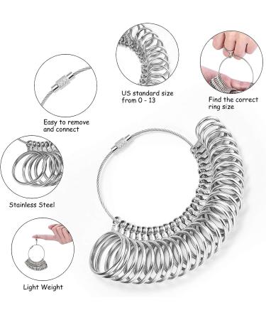 NuLink Aluminum Ring Sizer Measuring Tool - Dual Measurement Size Metal Rings Mandrel Kit for Women and Men - Adjustable Ring Size Adjuster Tool - Buy Online on SooperMarket.com