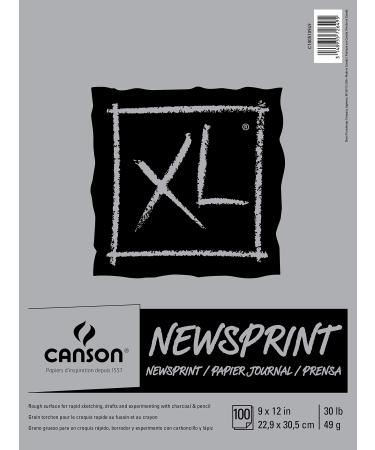 Canson XL Rough Newsprint Paper Pad 9"X12"-100 Sheets
