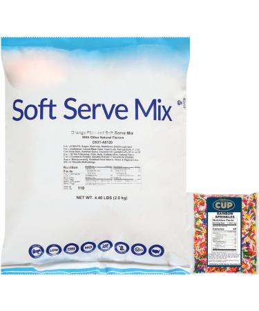 By The Cup Rainbow Sprinkles intended for and includes Orange Lactose-Free Soft Serve Mix 4.4 Pound Bulk Bag