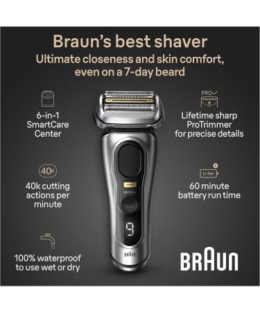 Braun Series 9 PRO+ Electric Shaver 5 Pro Shave Elements & Precision Long Hair Trimmer & Powercase compatible with Series 8 and 9 Electric Shavers charges for up to 6 weeks Shaver + ELECTRIC_SHAVER 9484pc - Buy Online on SooperMarket.com