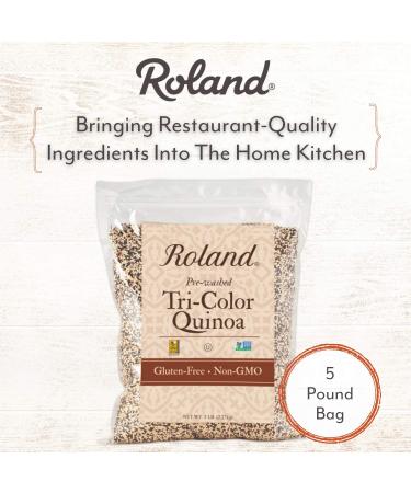 Roland Foods Organic Tri-Color Quinoa 5lb Bag - Pre-washed, Gluten-Free, Whole Grain - Pack of 1 - Buy Online on SooperMarket.com