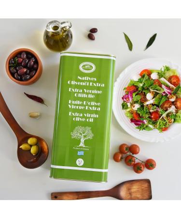 KORVEL Olive Oil - Premium Extra Virgin Olive Oil 5 liter - Fresh from the harvest - Cold pressed Olive oil 5l - Koroneiki Olives - Kalamata Region in Greece - Canister with spout - Buy Online on SooperMarket.com