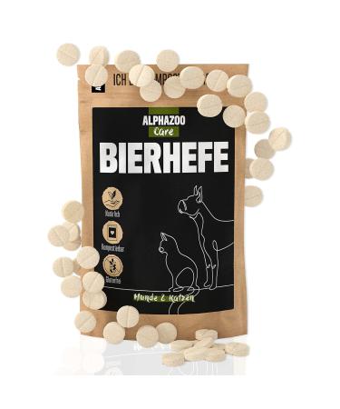 Alphazoo beer yeast tablets for dogs cats & rodents 50 pcs.I fur care tabs for shiny fur & healthy skin i natural anti -tick medium 75g - 50 tablets