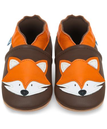 Baby Shoes with Soft Sole - Baby Girl Shoes - Baby Boy Shoes - Leather Toddler Shoes - Baby Walking Shoes 0-6 Months Brown Fox
