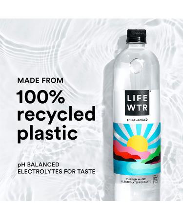 LIFEWTR Premium Purified Water 23.7 Fl Oz (Pack of 12) - pH Balanced with Electrolytes - 100% Recycled Plastic Bottles - Buy Online on SooperMarket.com