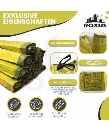 130 Pack Yellow Recyclable Garbage Bags - 90L Eco-Friendly Waste Disposal Solutions - Buy Online on SooperMarket.com