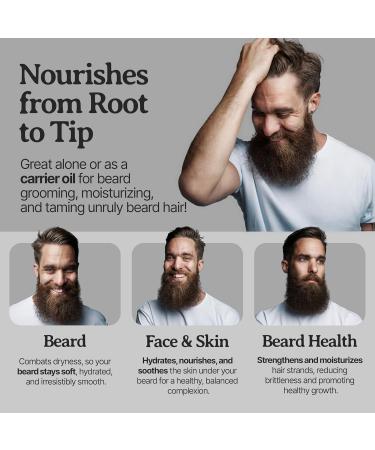 Bella Terra Oils Beard Oil 4oz | Organic Vitamin E Jojoba & Argan | Anti-Frizz Formula for Luster & Care - Buy Online on SooperMarket.com