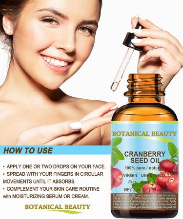 Cranberry Seed Oil 100% Pure Natural Unrefined Virgin Cold Pressed - 10ml Anti-Aging Face & Hair Oil | Botanical Beauty - Buy Online on SooperMarket.com