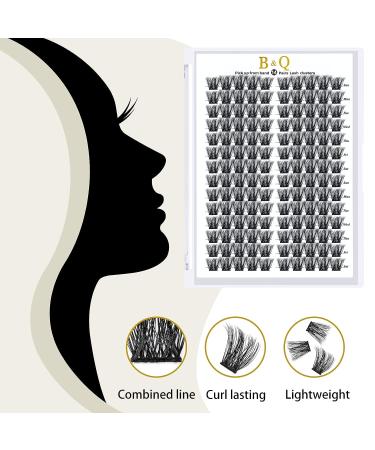 14 Pairs D Curl Manga Lash Clusters - Anime Style Wispy Spiky Cluster Extensions - B&Q Individual Lashes - DIY 140 Clusters (B44-D-MIX) - Buy Online on SooperMarket.com